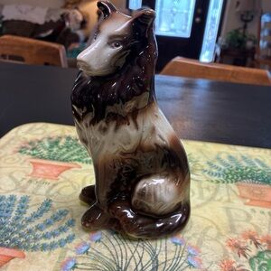 Elegant Brown and Cream Dog Figurine